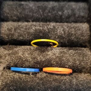 Charming Charlie Yellow, Blue, and Orange Rings